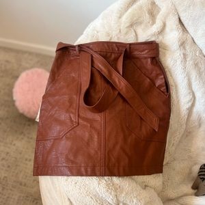 Brown Leather Skirt